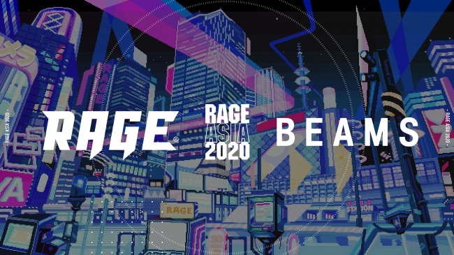 アジア最高峰のeスポーツ国際大会「RAGE ASIA 2020」BEAMSデザインのオフィシャルTシャツを採用！同時開催のバーチャル空間「V-RAGE」でもアバターが着用可能に。
