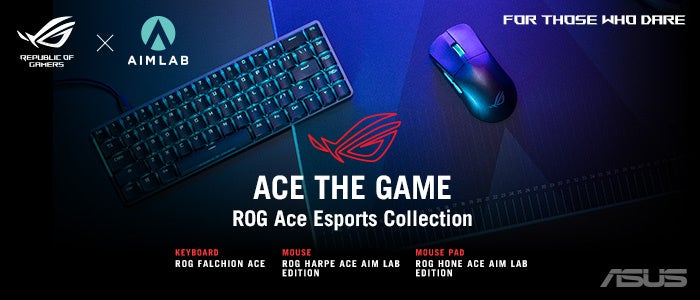 ASUSのゲーミングブランドのRepublic Of Gamersより初のE-Sportsコレクション「ACE SERIES」のゲーミングデバイス３製品を発表
