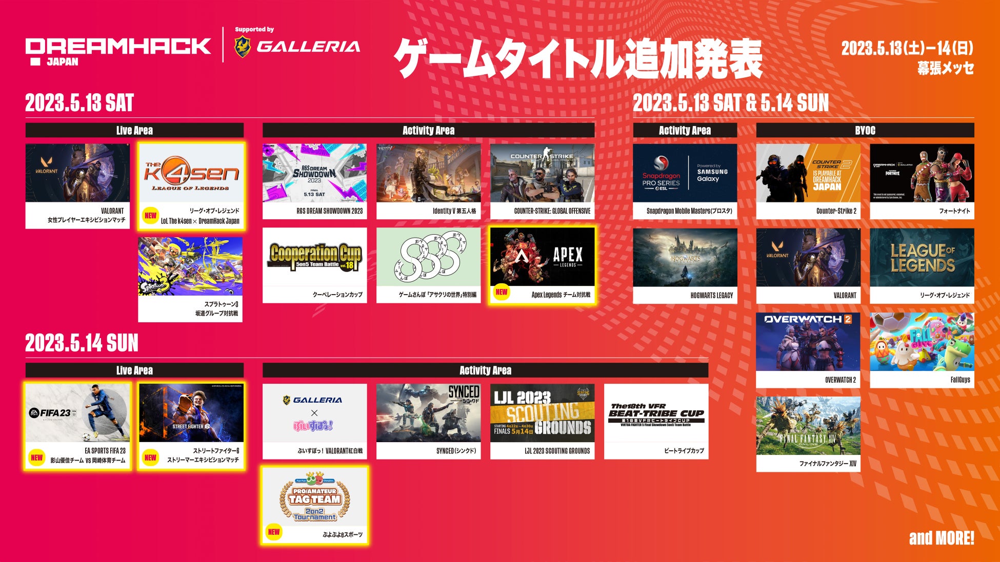「DreamHack Japan 2023 Supported by GALLERIA」ゲームタイトル 第8弾追加発表！