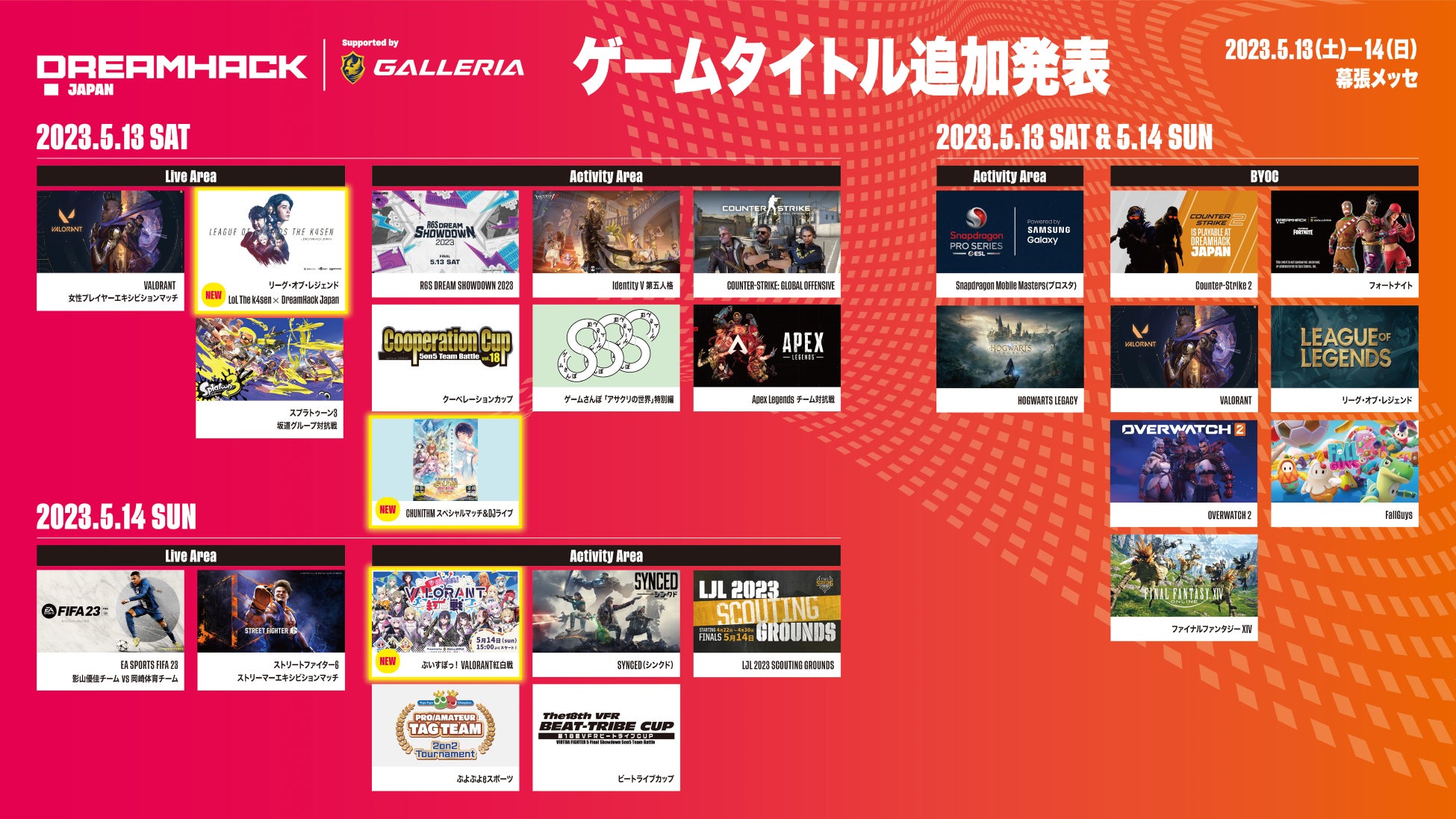 「DreamHack Japan 2023 Supported by GALLERIA」ゲームタイトル  第9弾追加発表！