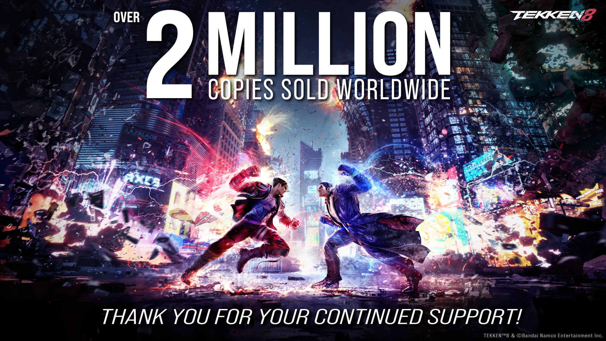 3D対戦格闘ゲーム『鉄拳』シリーズ最新作『鉄拳8』が発売1か月で世界累計出荷本数200万本を突破