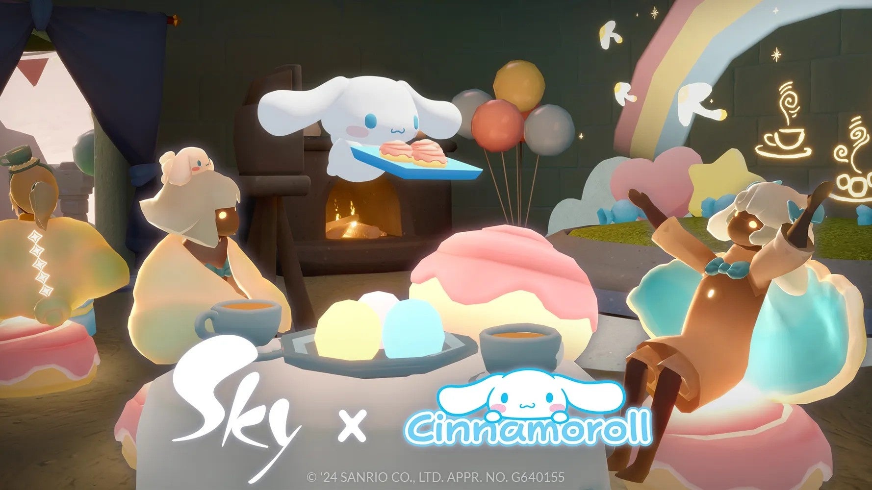 Skyがサンリオキャラクターと初コラボレーション！花鳥郷に『Sky × Cinnamorollもくもくカフェ』が4月27日（土）16:00から期間限定で登場。