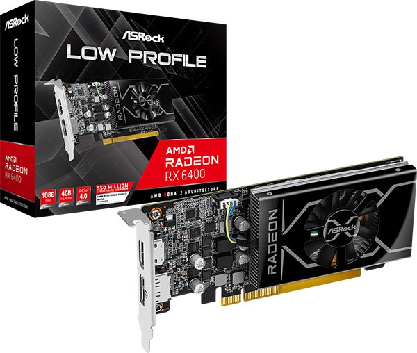 ASRockから、Radeon RX 6400 ロープロファイル対応ファン搭載グラフィックボード『RX6400 LP 4G』発売