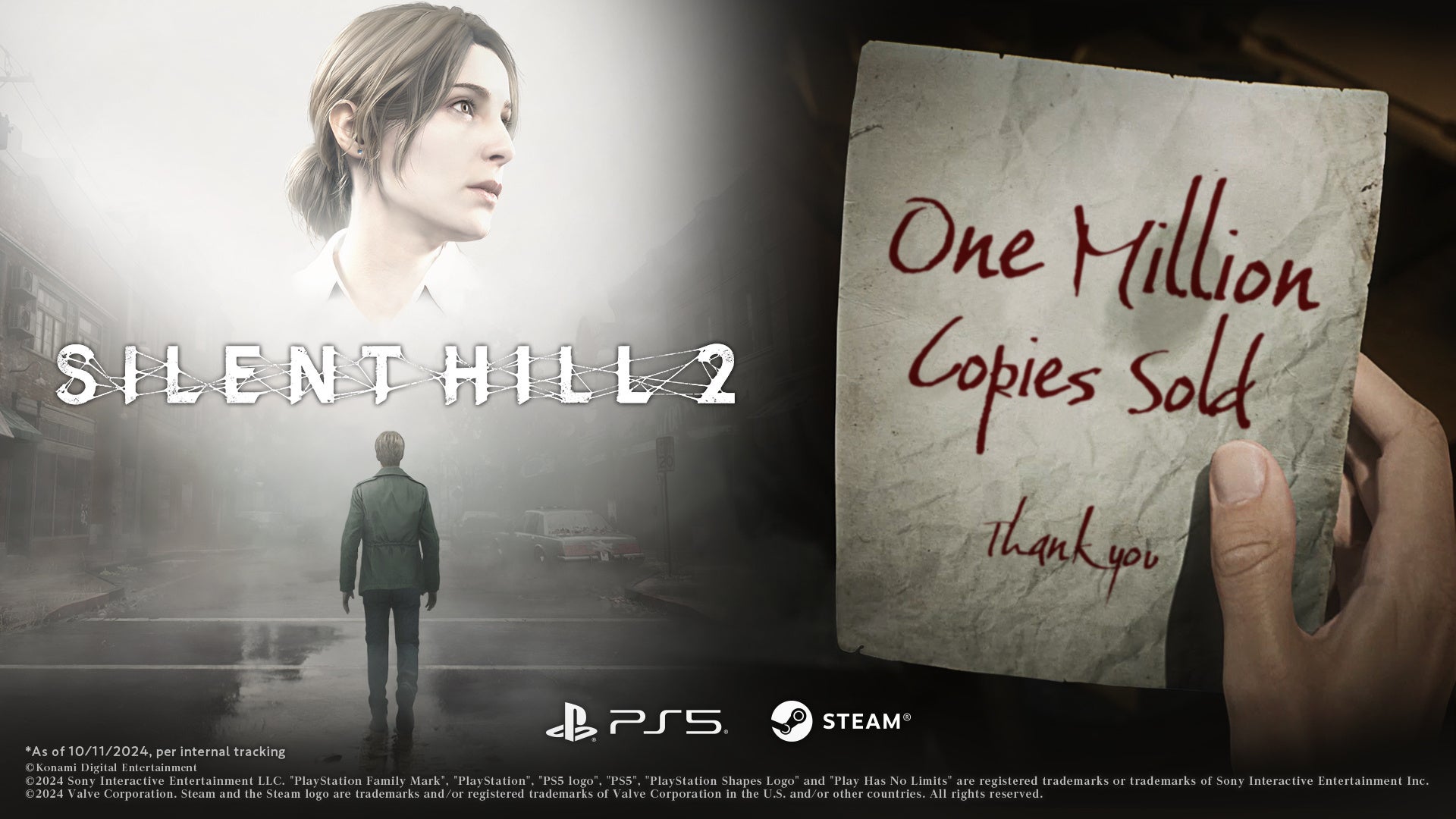 サイコロジカルホラー『SILENT HILL 2』全世界累計出荷本数が100万本を突破！