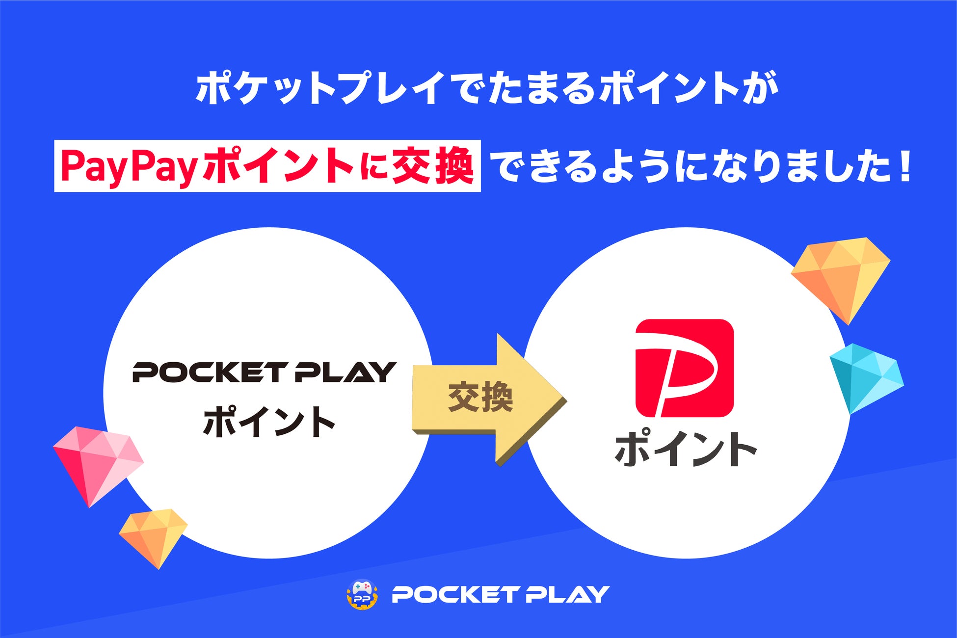 「ポケットプレイ」で貯まるポイント交換先にPayPayポイント追加のお知らせ