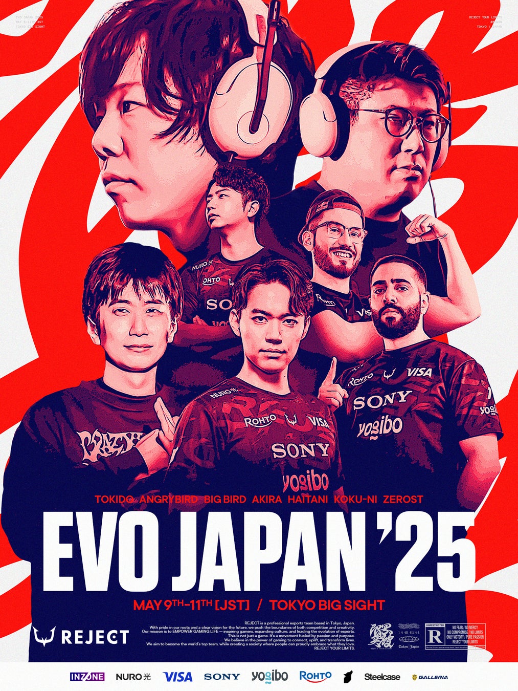 株式会社「REJECT」の選手・ストリーマーが、格闘ゲームの祭典 “EVO Japan 2025″に多数出場します！