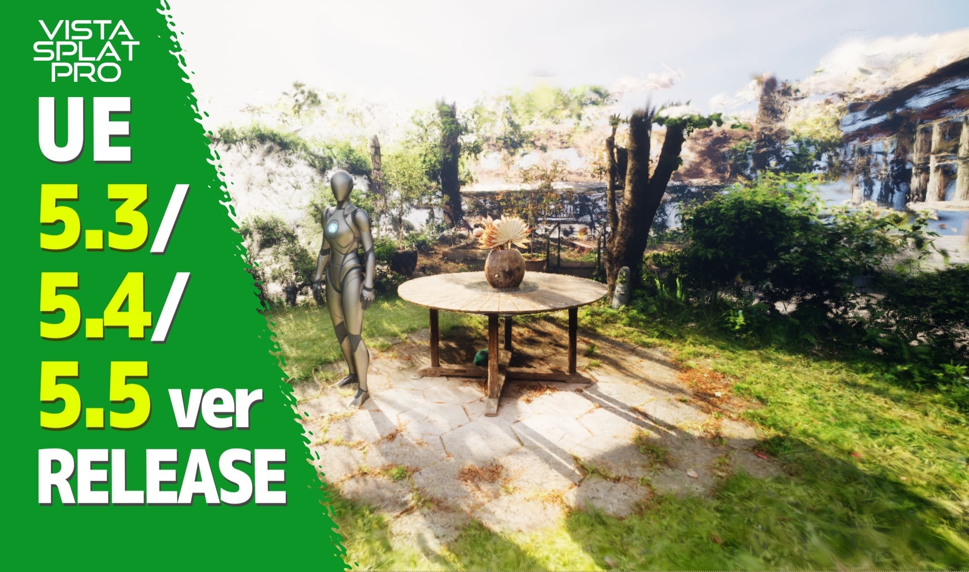 3D Gaussian SplattingデータをUnreal Engineで動的な影に対応した描画を可能にするプラグイン「Vista Splat Pro」が、UE5.3、5.4、5.5に対応