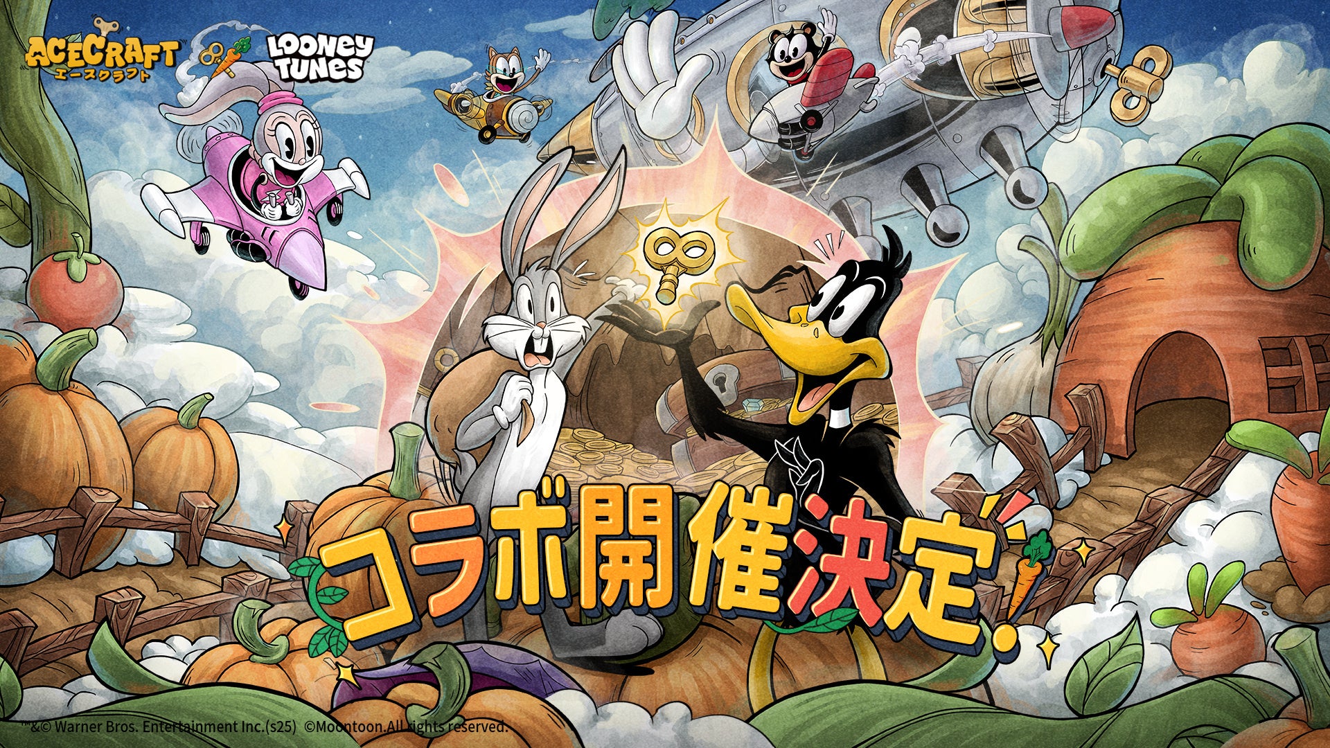 新作弾幕STG『ACECRAFT（エースクラフト）』で『ルーニー・テューンズ』コラボを10月24日から開催！バッグス・バニーとダフィー・ダックがコラボイベントに登場