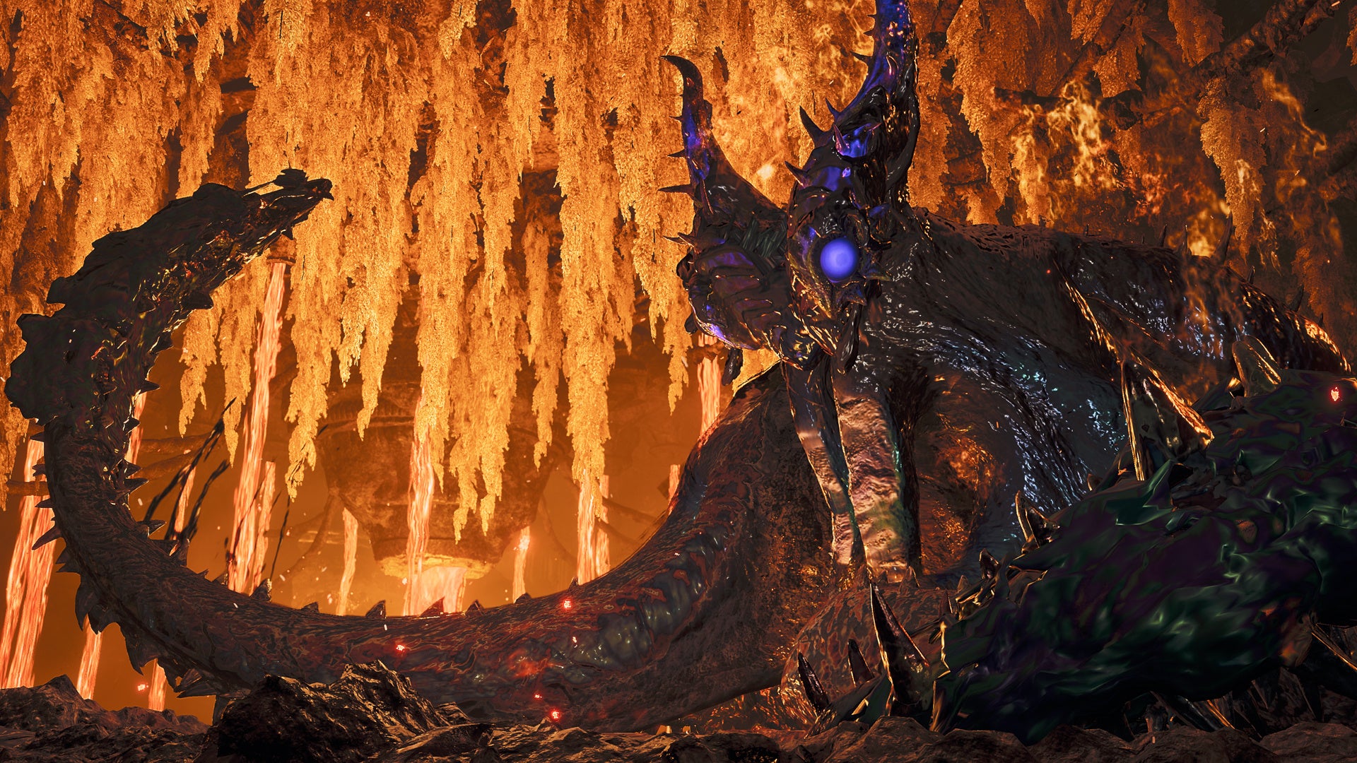 『モンスターハンターワイルズ』クリアタイムによって限定チャームをプレゼント。フリーチャレンジクエスト「焼け落ちろ、黒岸の奈利」を配信！