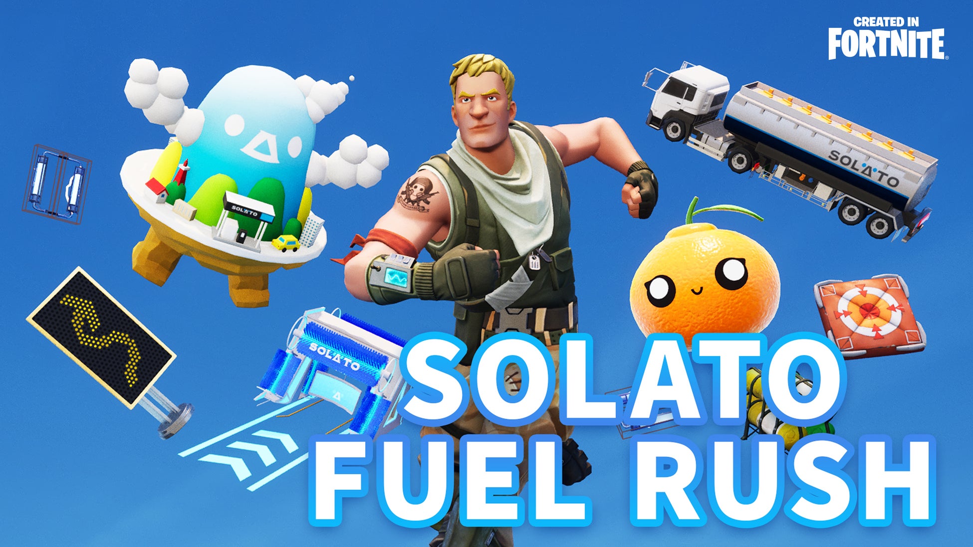 太陽石油「SOLATO」の公式ステージがフォートナイトに登場！爽快滑走アスレチック『SOLATO FUEL RUSH』を本日公開！