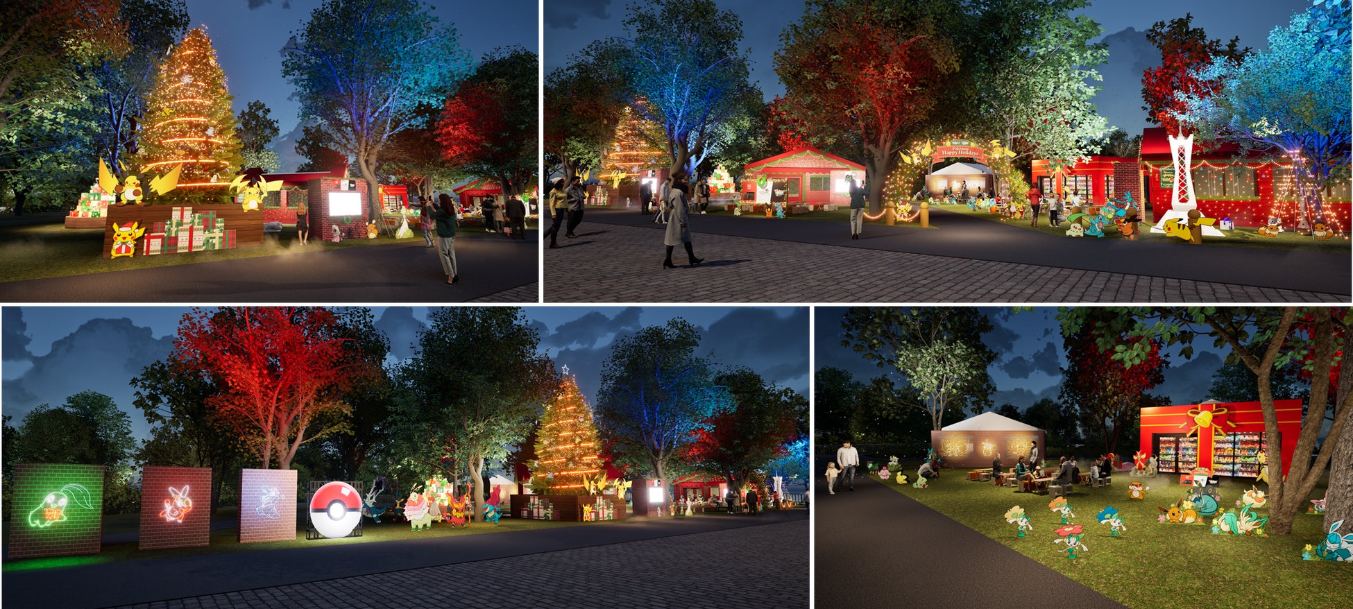 でんきタイプのポケモンが光を灯すツリーや、ぬいぐるみがズラリと並んだプレゼントBOX型のオブジェも！『Christmas Market in 横浜赤レンガ倉庫』にて初出展の「ポケモン」ブース詳細決定！