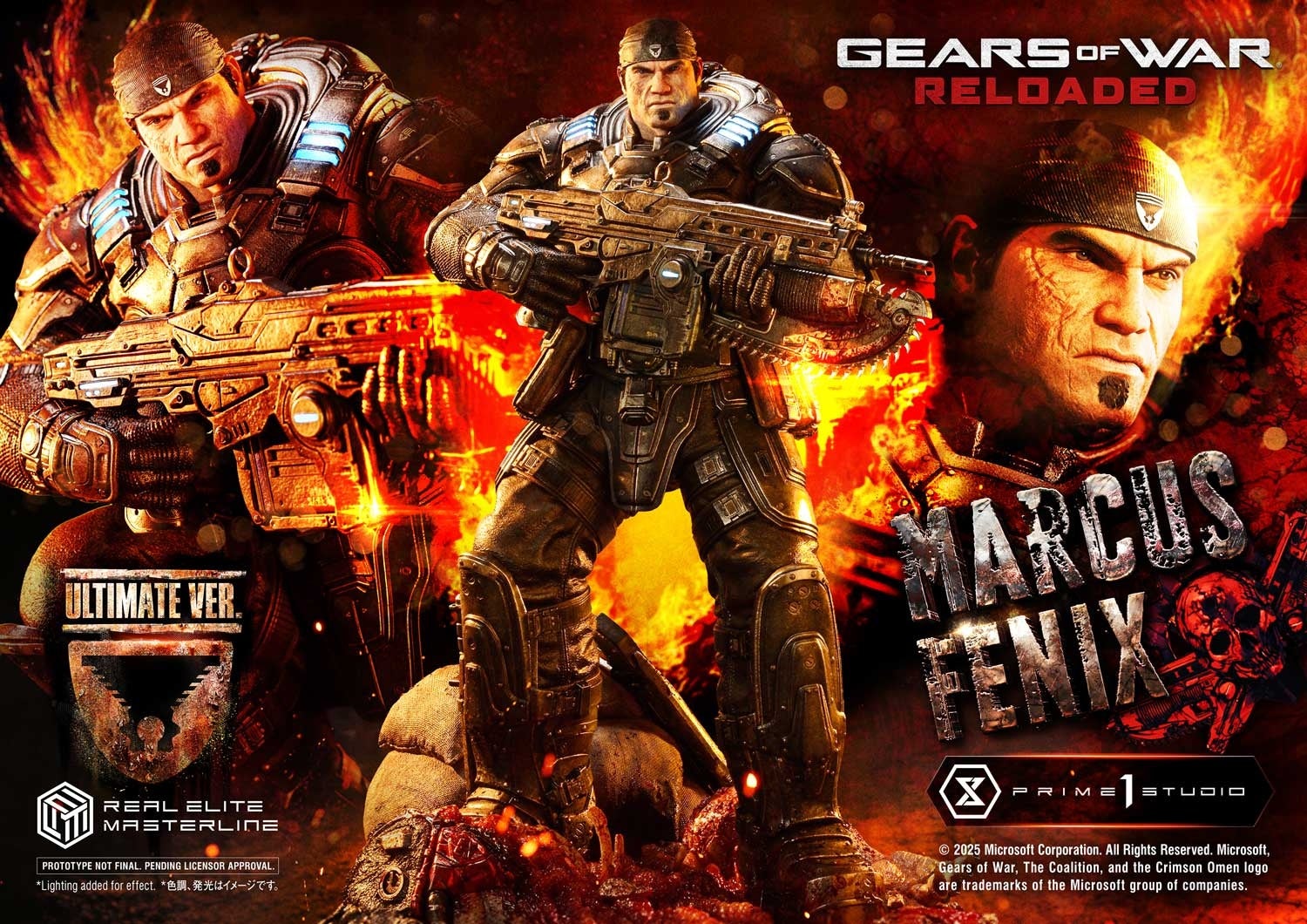 傑作TPS『Gears of War: Reloaded』より、「マーカス・フェニックス」の1/3スケールスタチューが登場