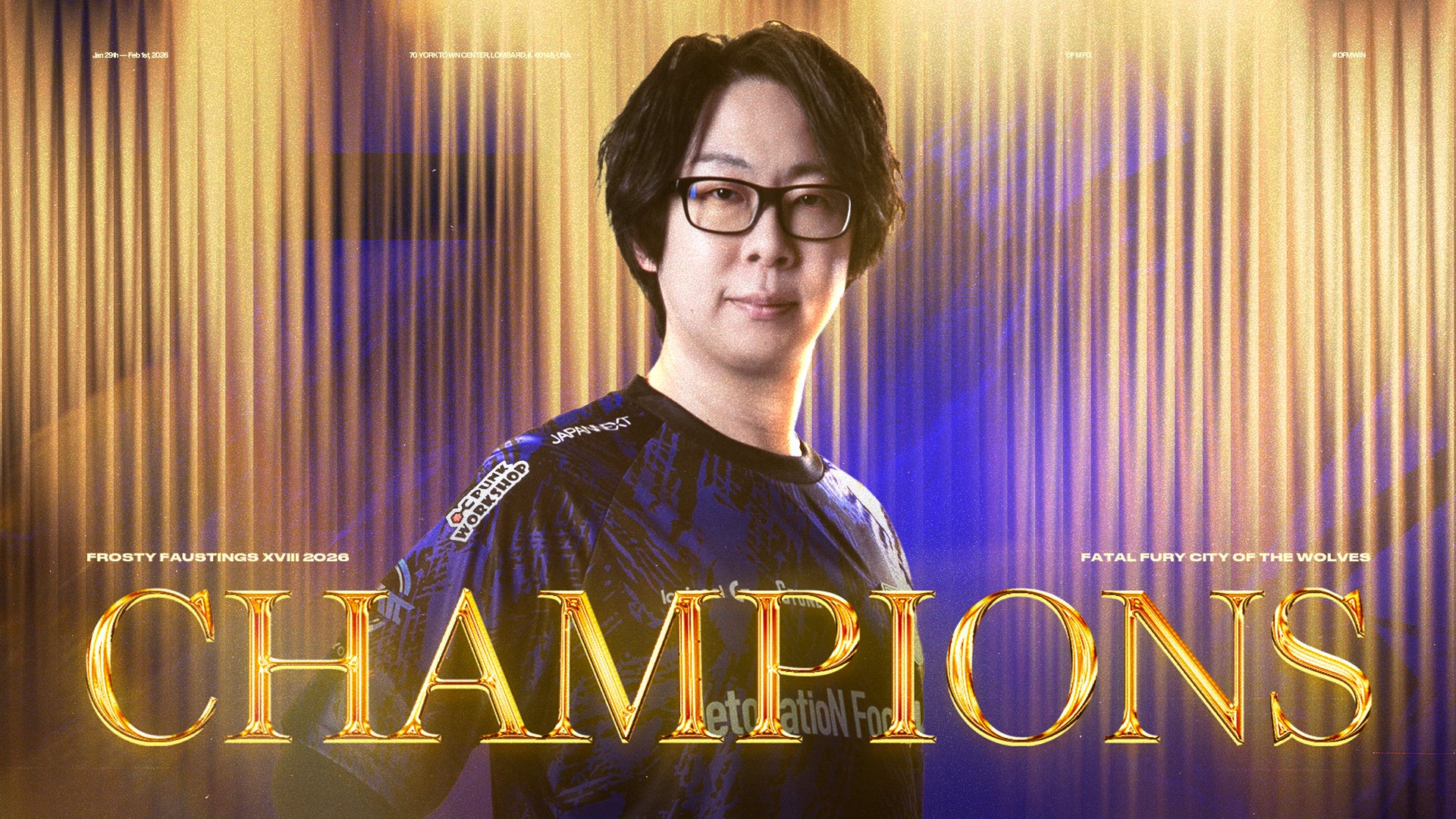 DetonatioN FocusMe 格闘ゲーム部門 GO1選手、海外大会「Frosty Faustings XVIII 2026」の『餓狼伝説 CotW』部門で優勝！