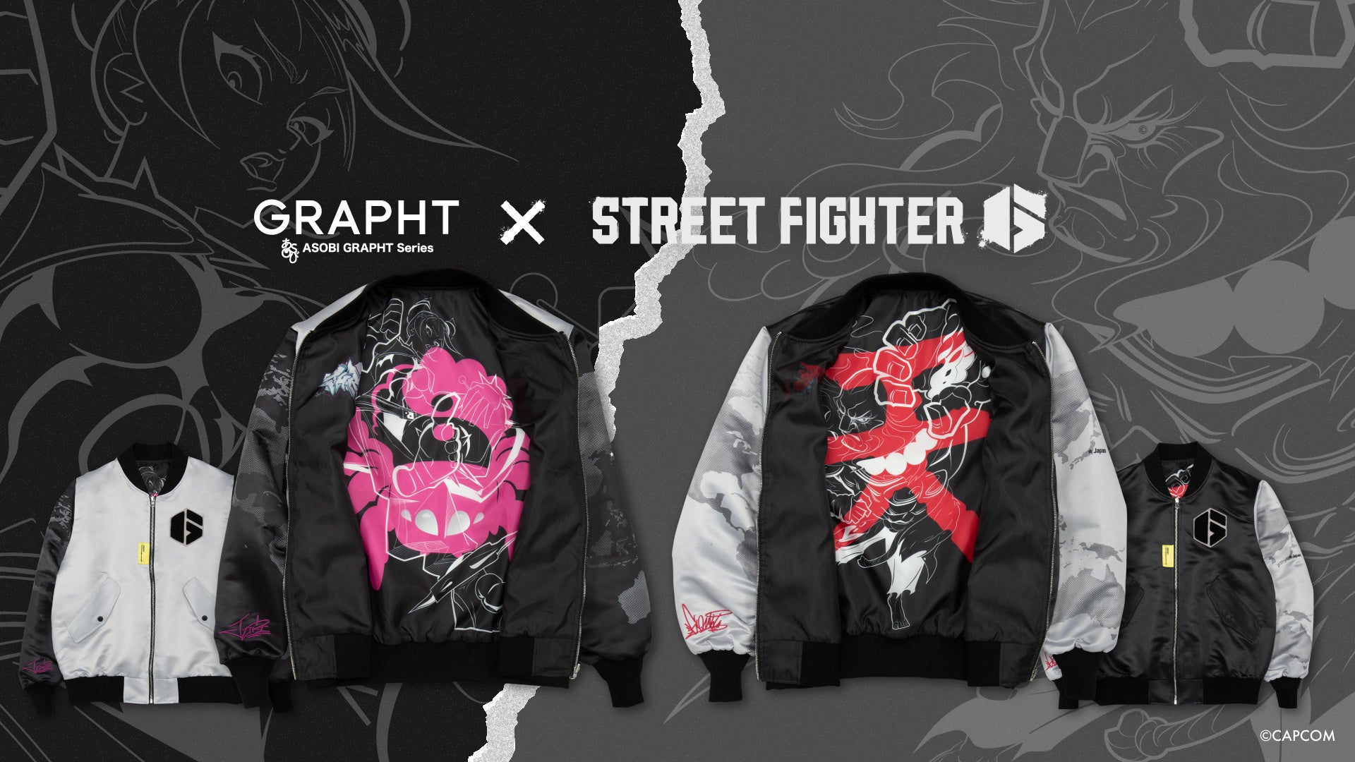 【GRAPHT】「ストリートファイター 6」ジュリ・豪鬼のリバーシブルブルゾン発売　GRAPHT公式ECで2月4日11:00より予約販売開始
