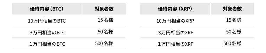 「抽選で総額1,600万円相当のBTCおよびXRPを進呈」株主優待特設サイトを開設