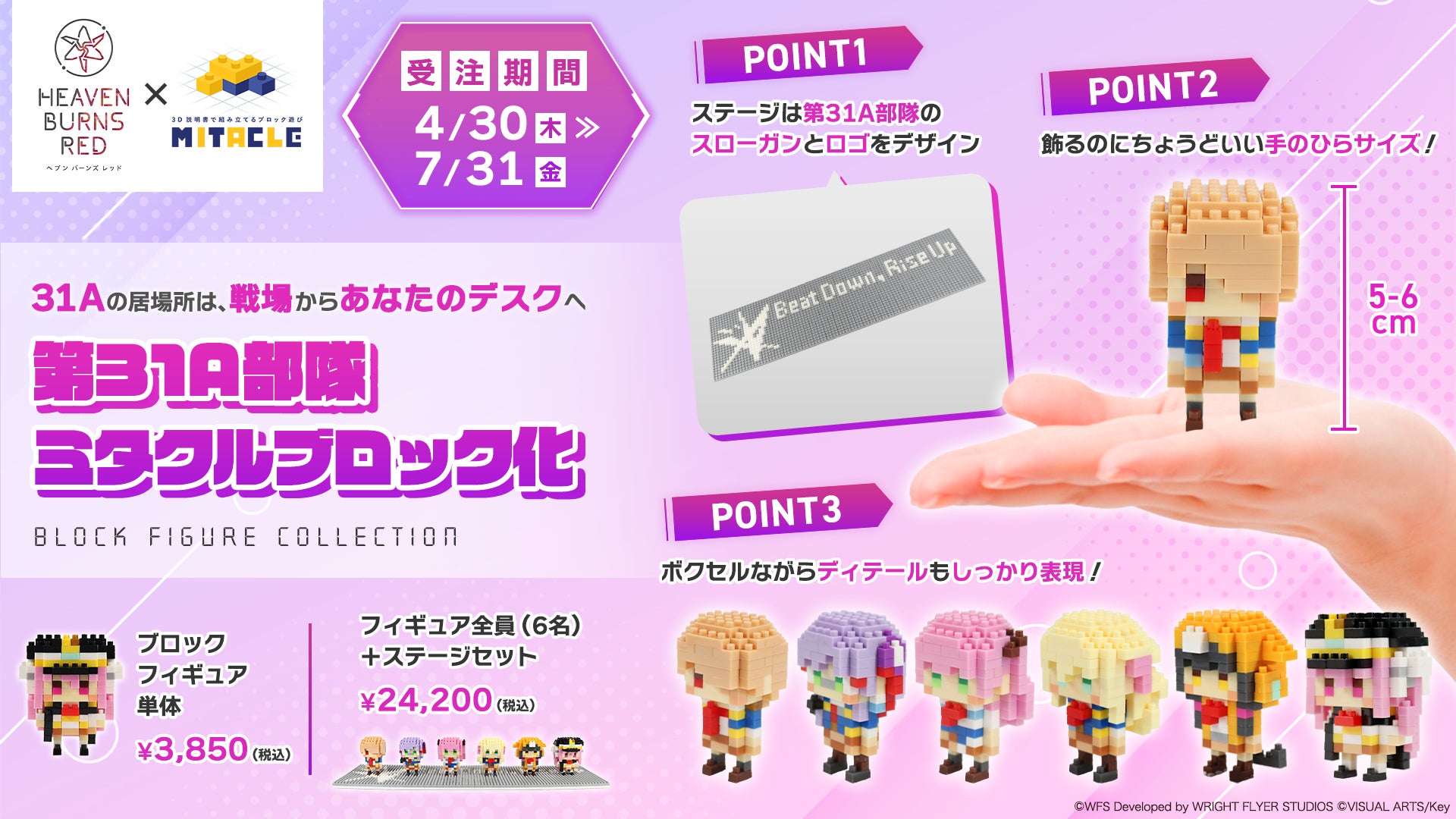 ドラマチックRPG『ヘブンバーンズレッド』と ミタクルブロック 初コラボ！第31A部隊6名がミタクルブロックとして4月30日（木）より発売