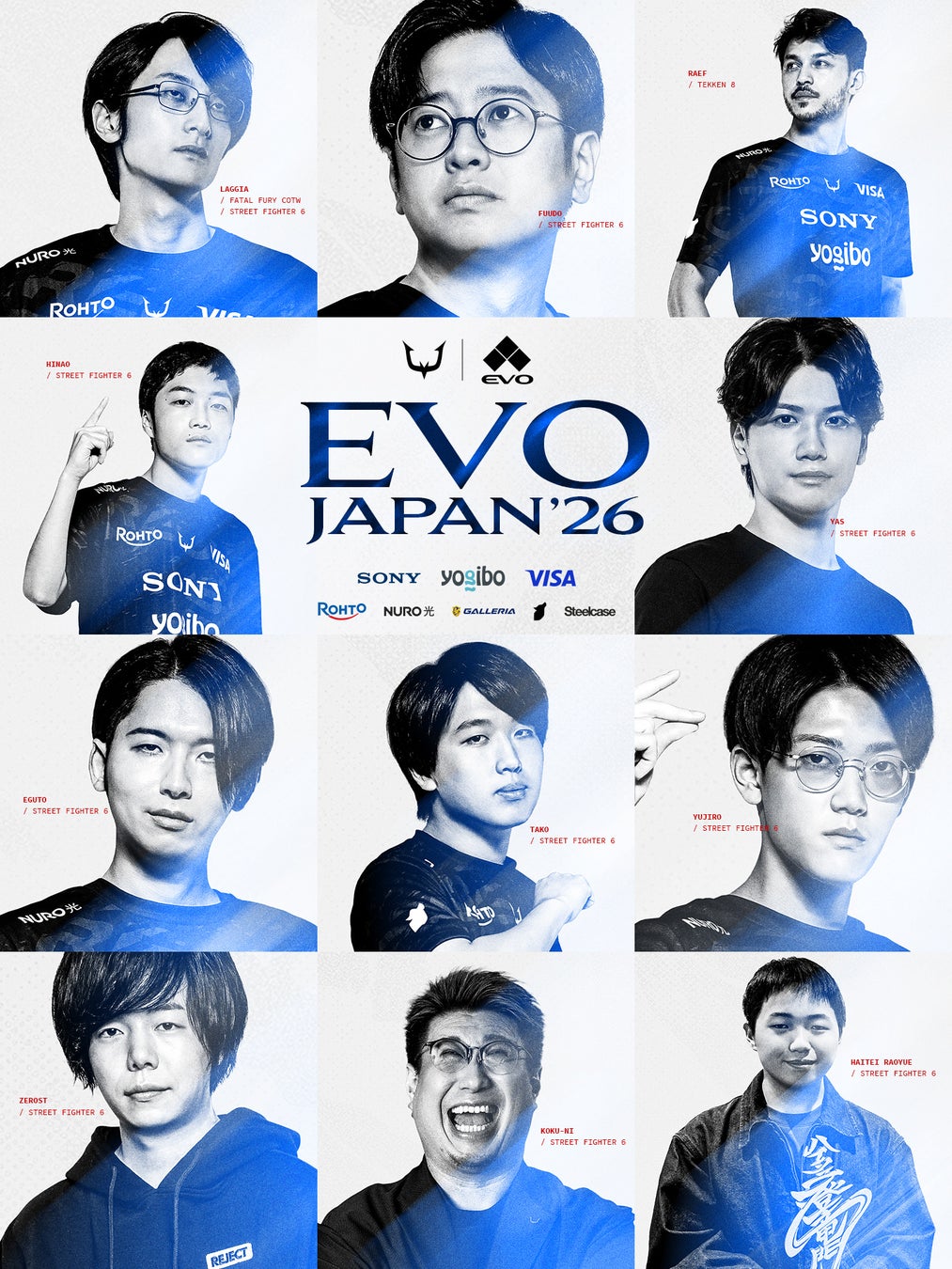 eスポーツチーム「REJECT」格闘ゲーム部門および所属ストリーマーが世界最大級の格闘ゲーム大会「EVO Japan 2026」に出場