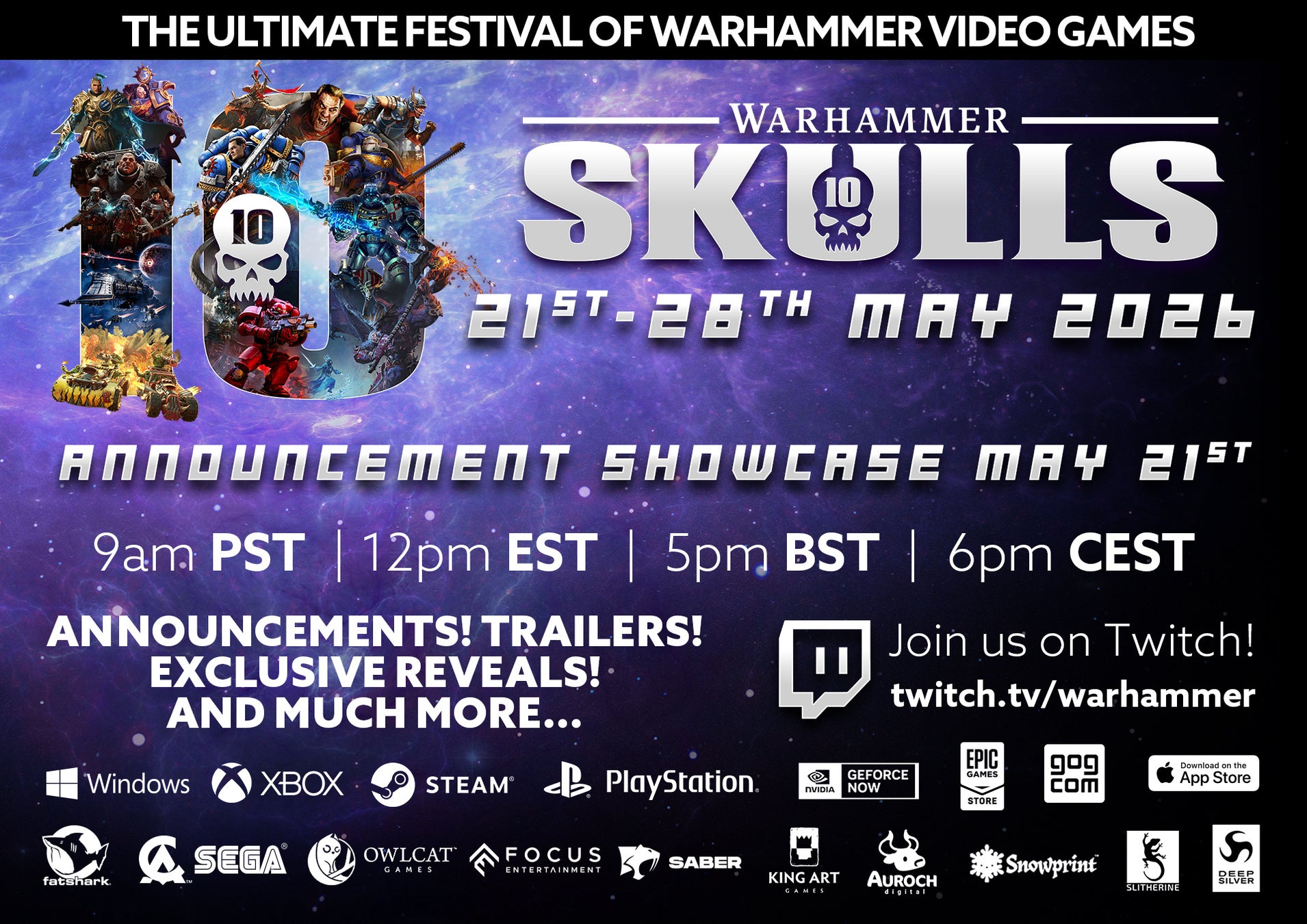 『Warhammer Skulls』10周年を今年5月に祝おう！『Space Marine 2』『Darktide』の最新情報やワールドプレミアを公開予定！