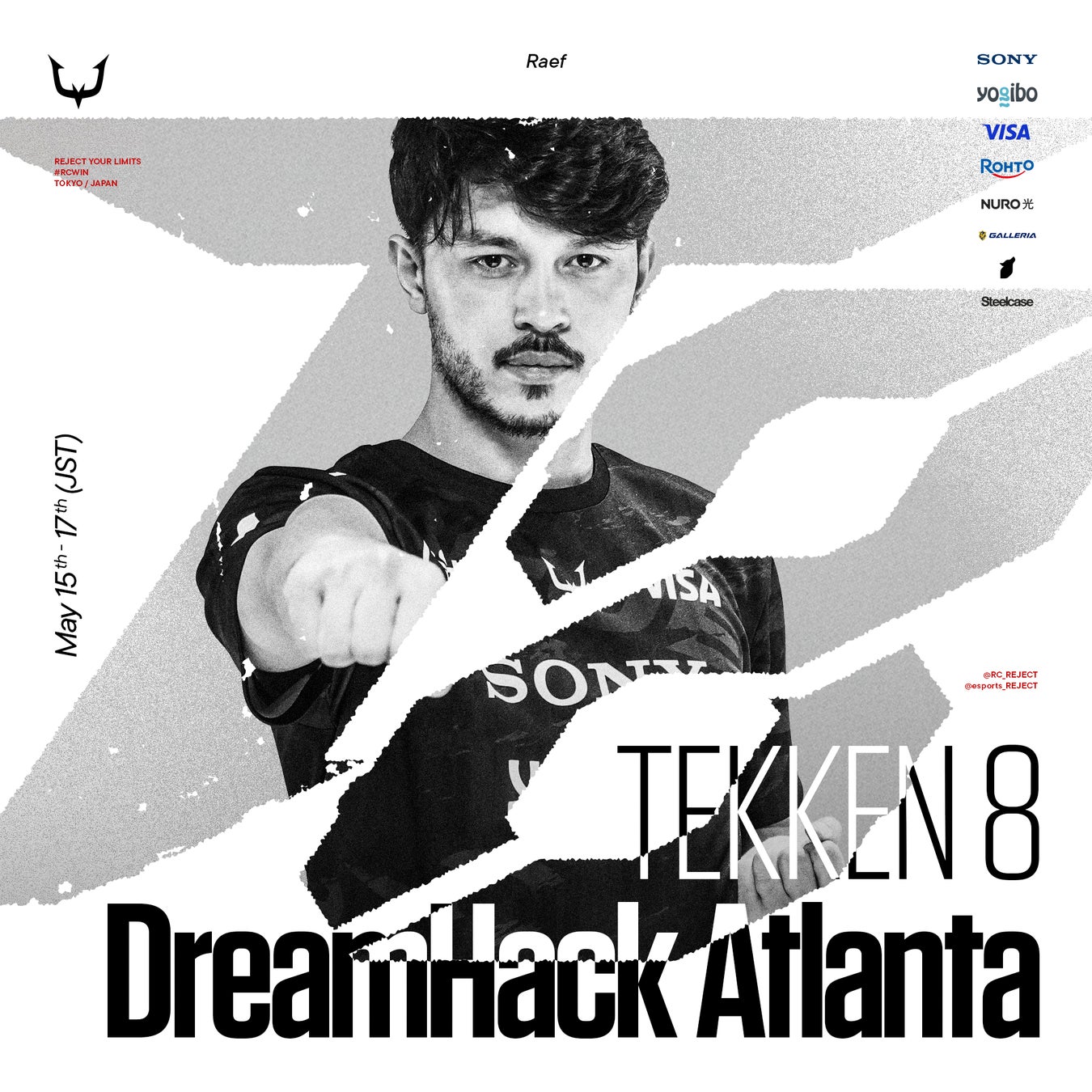 eスポーツチーム「REJECT」TEKKEN部門のRaefが『DreamHack Atlanta 2026』に出場