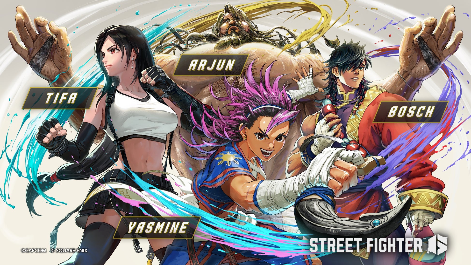 『ストリートファイター6』のYear 4に「ファイナルファンタジーVII リメイクシリーズ」から 「ティファ」が参戦！　新キャラクターの「ヤスミン」、「アルジュン」、そして「ボシュ」も闘いに加わる！