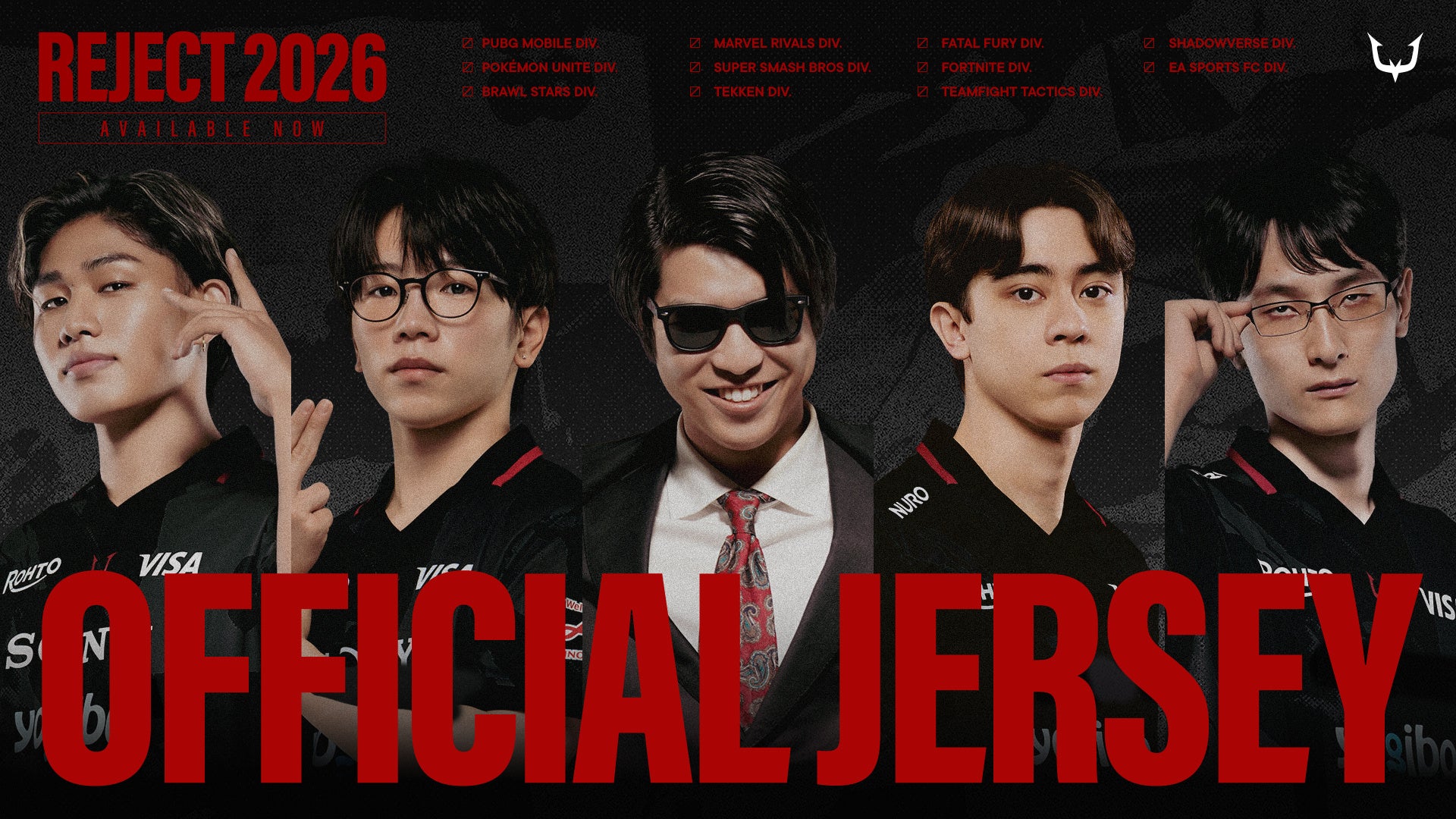 eスポーツチーム「REJECT」、全部門ユニフォームの第2弾受注販売を開始