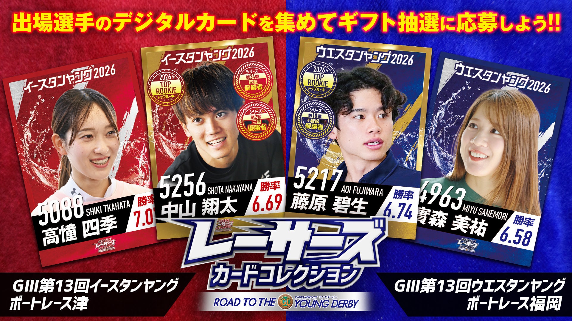ボートレースで活躍中のヤングレーサーがデジタルカードに！レーサーズカードコレクション