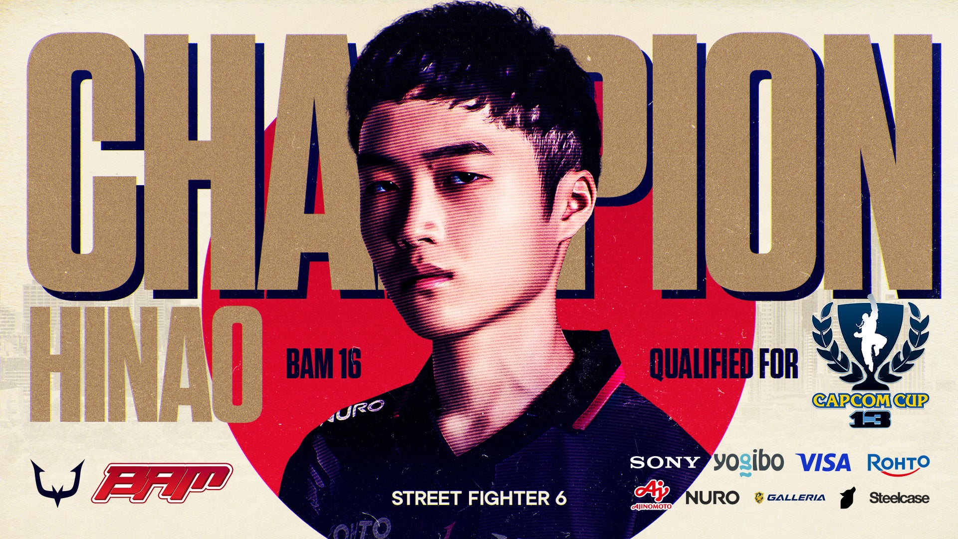 eスポーツチーム「REJECT」STREET FIGHTER部門のひなおが『BAM 16』優勝、『Capcom Cup 13』出場権を獲得