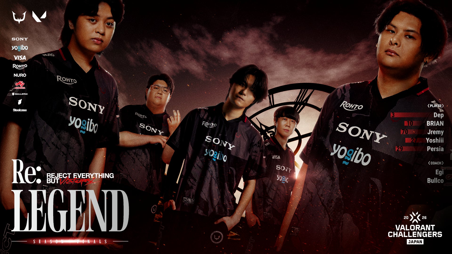 eスポーツチーム「REJECT」VALORANT部門、『VALORANT Challengers Japan 2026 Season Finals』に出場