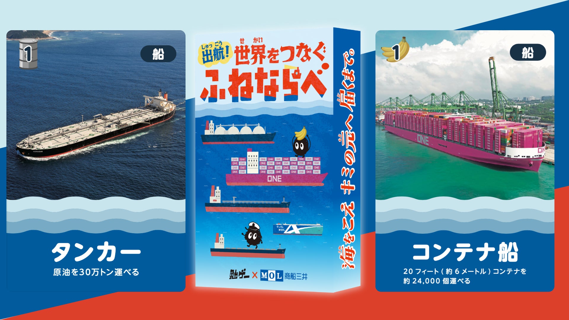 【新商品】商船三井ミュージアム「ふねしる」と「勉ゲー」が共同開発！“船の物流”を学ぶ協力カードゲームが新発売