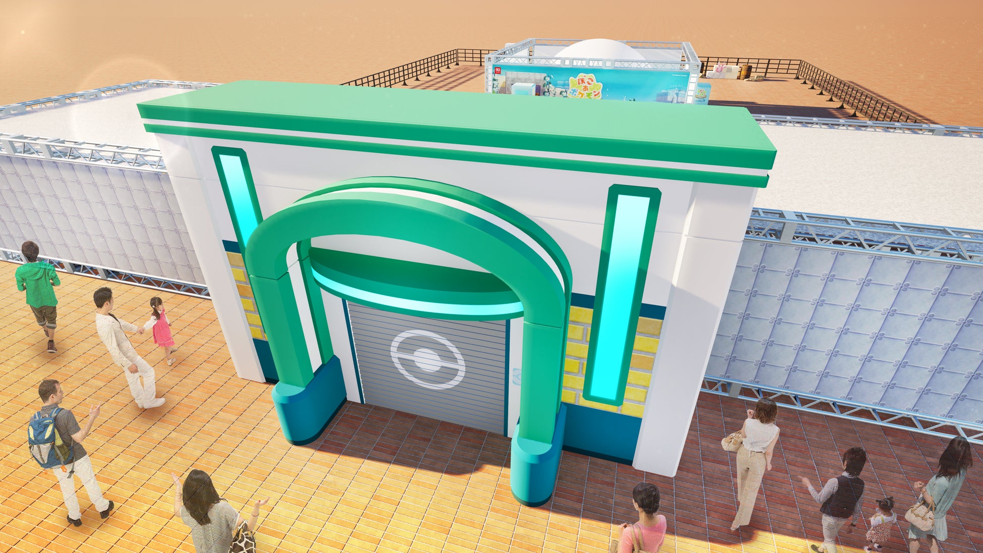 『ぽこ あ ポケモン』有料追加コンテンツ第 1 弾「ブクブクうみぞこの街」配信記念横浜赤レンガ倉庫にあのゲートが出現＆みなとみらい駅に特別広告が登場！