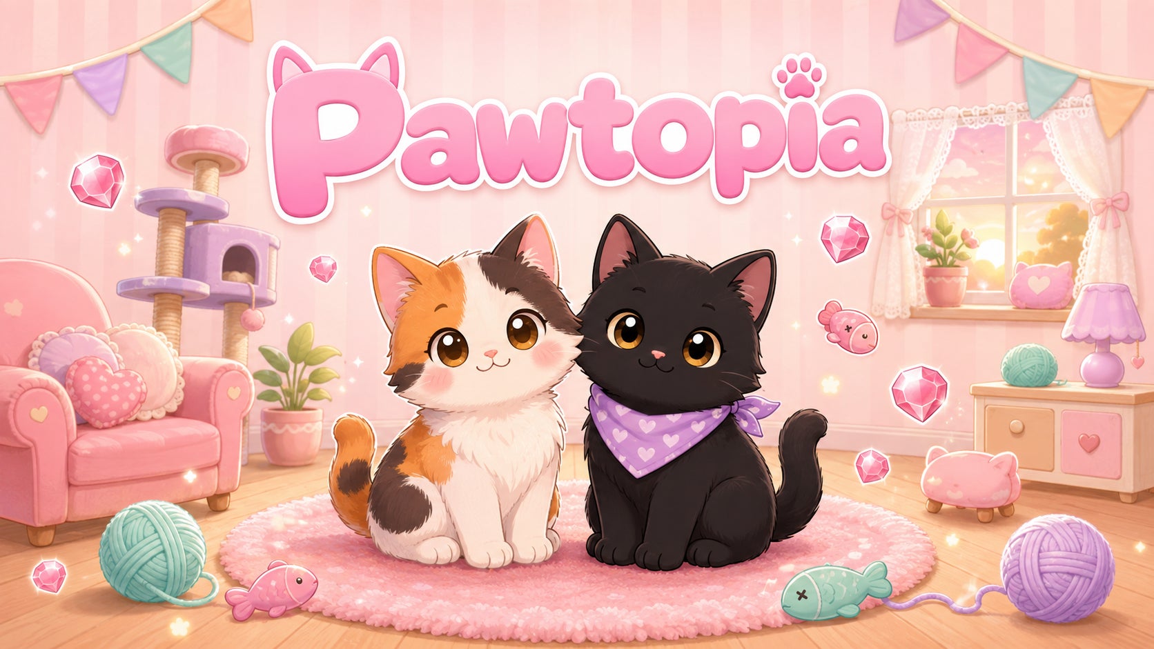 『Pawtopia　にゃんことくらすまったりマージパズル』サービス開始！