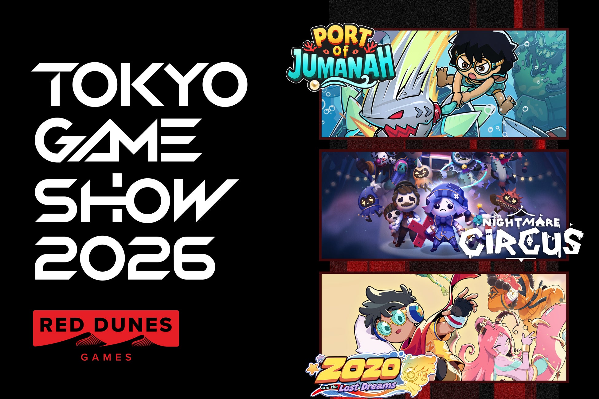 【東京ゲームショウ2026】『Zozo and the Lost Dreams』『Port of Jumanah』『Nightmare Circus』今年注目の3タイトルを出展
